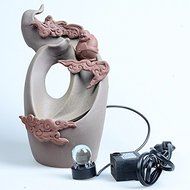 FEI&amp;S Ceramic Flowing Water humidifier living room desk creative Gifts, Home Decor furnished in light gray