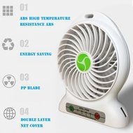 INVESCH Portable Lithium Battery Fan 4-inch Vanes 3 Speeds Rechargeable Desktop Fan (Black) N5