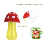 UnitedPlug 200ml Electric USB Mini Portable Travel Home Office Ultrasonic Air Cool Mist Humidifier Mushroom N2