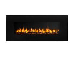 PuraFlame 50" Serena Wall Mounted Flat Panel Electric Fireplace with Remote Control, 1500W, Black