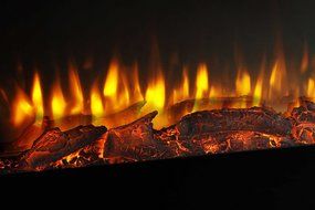 PuraFlame 50" Serena Wall Mounted Flat Panel Electric Fireplace with Remote Control, 1500W, Black N2