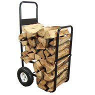 Sunnydaze Firewood Log Cart, Log Cart &amp; Cover COMBO