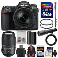 Nikon D500 Wi-Fi 4K Digital SLR Camera &amp; 16-80mm VR with 55-300mm VR &amp; 500mm Lenses + 64GB Card + Backpack + Battery... N4