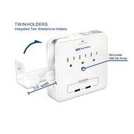 Cable Matters 6-Outlet Wall Mount Surge Protector with 2.4A Dual USB Charging N17
