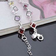 1pc HOT Women's Fancy Silver Plated Colorful Rainbow Rhinestone Bangle Bracelet N2