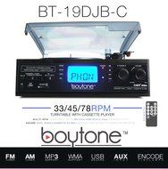 Boytone BT-19DJB-C 3-speed Turntable, 2 Built in Speakers Large Digital Display AM/FM, Cassette, USB/SD/AUX/MP3... N7