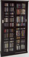 Leslie Dame MS-700ES Mission Multimedia DVD/CD Storage Cabinet with Sliding Glass Doors, Espresso