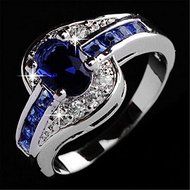 Women Engagement Wedding Ring Crystal Rhinestone White Gold Plated Rings Jewelry (8)