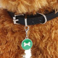 Sandistore Round Bone PuppyRhinestone Pendant Pet Jewelry (Pink)