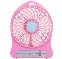 Welltop&reg; Electric Portable Mini fan Rechargeable Desktop Fan 4-inch Vanes 3 Speeds Battery/ USB Powered Household... N6
