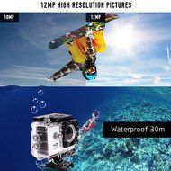 W8 1080P 30FPS 12MP Wifi Waterproof 30M Shockproof 170&deg; Wide Angle 1.5" Screen Outdoor Action Sports Camera Camcorder... N25
