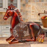 Deco Breeze Decorative Figurine Table Fan, Horse, 18-Inch Tall by 19-Inch Wide