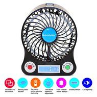 TechIntheBox LED display Portable Fan 4-inch 3 Speeds Mini USB Rechargeable Fan with LED Light Powered By Electric-powered...