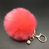 AutumnFall&reg; Fluffy Faux Rabbit Fur Ball Charm Car Keychain Handbag Key Ring (# 12) N3