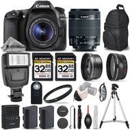 Canon EOS 80D Wi-Fi Full HD 1080P Digital SLR Camera + Canon 18-55mm IS STM Lens + .43x Wide Angle Lens + 2.2X...