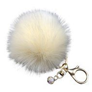 AutumnFall&reg; Fluffy Faux Rabbit Fur Ball Charm Car Keychain Handbag Key Ring (# 12) N5