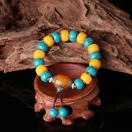 Taiwan Cinnabar Fashion and Beautiful Design 11mm 12beads Bracelet (Honey Amber)