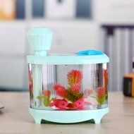 VANKER Portable Fish Tank USB LED Light Humidifier Air Purifier Atomizer Aroma Mist Maker(White) N3