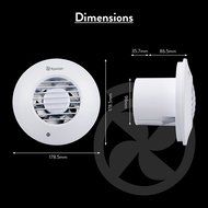 Xpelair DX100HTR Simply Silent 4" Round Extractor Fan | Humidistat/Timer/Kit N4