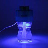Zelear Mini Portable USB Humidifier Cool Mist Ultrasonic LED Bottle Cap Air, Blue