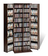 Espresso Grande Locking Media Storage Cabinet with Shaker Doors N2