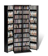 Espresso Grande Locking Media Storage Cabinet with Shaker Doors N3