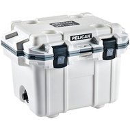 New PELICAN 30Q-1-WHTGRY 30-Quart Elite Cooler (White with Gray Trim)