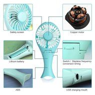 Baaaq Mermaid Portable Battery Fan USB Mini Foldable Personal Cooling Fans for Home and Travel (Blue) N2