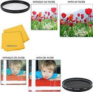 52mm Circular Polarizer Multi-Coated Filter and UV Protective Multi-Coated All-Purpose Filter for Panasonic HC-V720...
