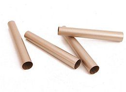 Astra Gourmet 4pcs Nonstick Carbon Steel Round Danish Bread Tube Mold Cannoli Forms, 5.3&quot; x 0.8&quot;, Champagne Gold N4