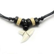 Real Shark Tooth Teeth Pendant Charm Necklace with Black Cord