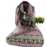 AutumnFall Women Girl Pendant Scarf With Tassel Rhinestone Necklace Scarves (U)