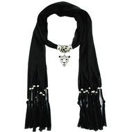 AutumnFall Women Girl Pendant Scarf With Tassel Rhinestone Necklace Scarves (U) N3