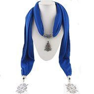AutumnFall Women Girl Pendant Scarf With Tassel Rhinestone Necklace Scarves (U) N6