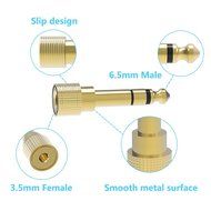 Stereo Audio Headphone Jack Adapter 3-Conductor TRS AUX Plug 1/4-inch (6.3mm) Male to 1/8-inch (3.5mm) Female(... N4