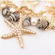 Hot Summer Beach Statement Starfish Shell Conch Pearl Pendants Nacklace Chain N2