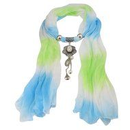 AutumnFall Women Girl Pendant Scarf With Tassel Rhinestone Necklace Scarves (U) N10