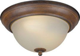 Forte Lighting 20008-02-41 Flush Mount with Shaded Umber Glass Shades, Rustic Sienna by Forte Lighting