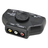 Optimal Shop- 2 Way Audio Video AV RCA Switch Game Selector Box Splitter Black N3