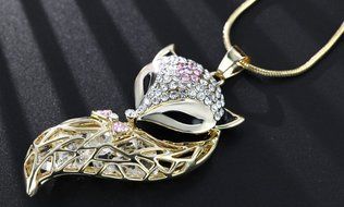 2016 New Style Women Fashion Fox Long Sweater Chain (Platinum)