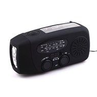 Emergency Solar Hand Crank Self Powered AM/FM/WB Weather Radio, LED Flashlight, Smart Phone Charging USB Cables N8