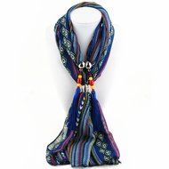 AutumnFall Women Girl Pendant Scarf With Tassel Rhinestone Necklace Scarves (U) N14