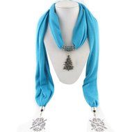 AutumnFall Women Girl Pendant Scarf With Tassel Rhinestone Necklace Scarves (U) N15