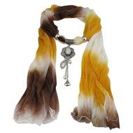 AutumnFall Women Girl Pendant Scarf With Tassel Rhinestone Necklace Scarves (U) N17