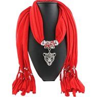AutumnFall Women Girl Pendant Scarf With Tassel Rhinestone Necklace Scarves (U) N18