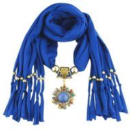 AutumnFall Women Girl Pendant Scarf With Tassel Rhinestone Necklace Scarves (U) N19