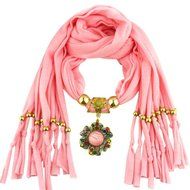 AutumnFall Women Girl Pendant Scarf With Tassel Rhinestone Necklace Scarves (U) N22