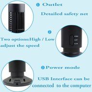 Tangc Portable Mini USB Tower Fan No Leaf Bladeless Air Conditioner Cool Cooling Desk (Black)