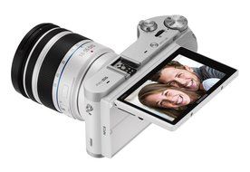 Samsung NX300M 20.3MP CMOS Smart WiFi &amp; NFC Mirrorless Digital Camera with 18-55mm Lens and 3.3" AMOLED Touch... N22