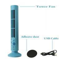 Tangc Portable Mini USB Tower Fan No Leaf Bladeless Air Conditioner Cool Cooling Desk (Black) N2